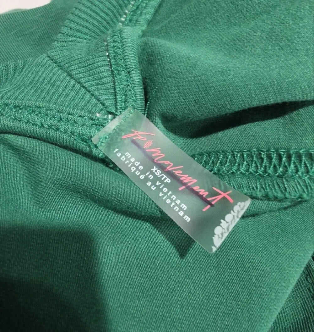 Free People Green Short-Sleeve Tunic with Pockets